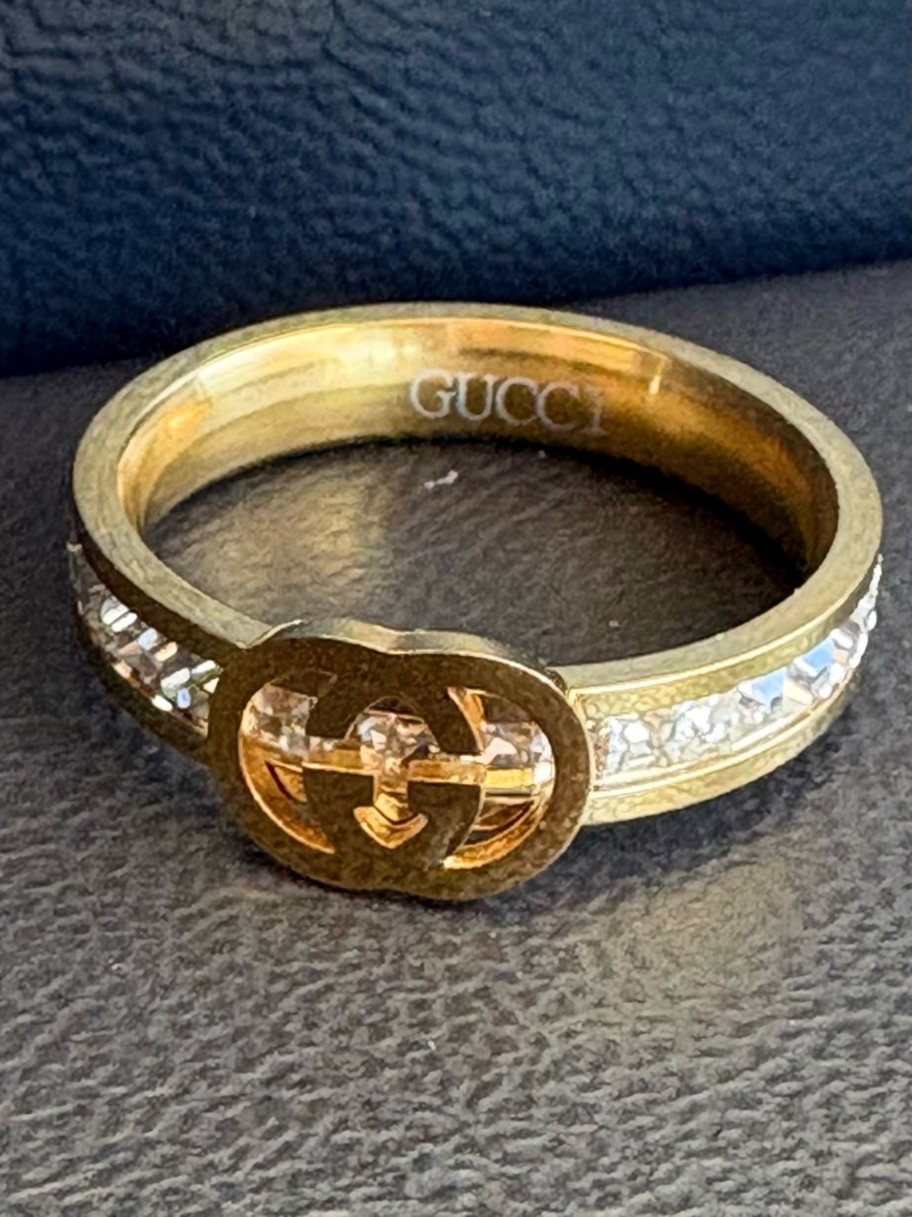 Gucci Blondie Wide Crystal Ring